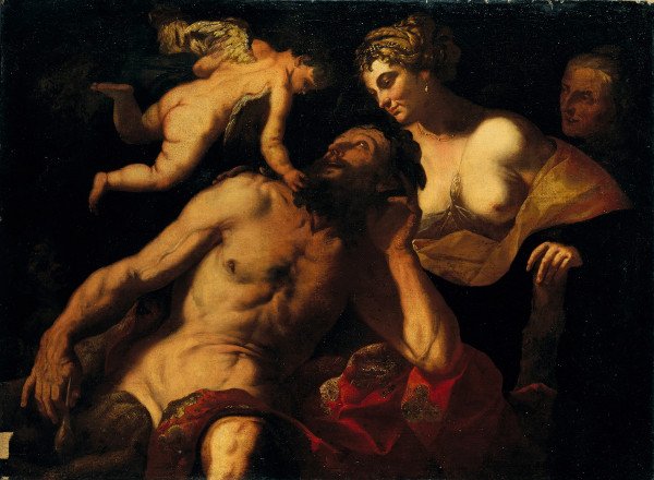 Hercules and Onphale: a painting by Pietro Paolo Raggi